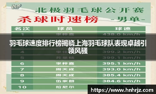羽毛球速度排行榜揭晓上海羽毛球队表现卓越引领风骚